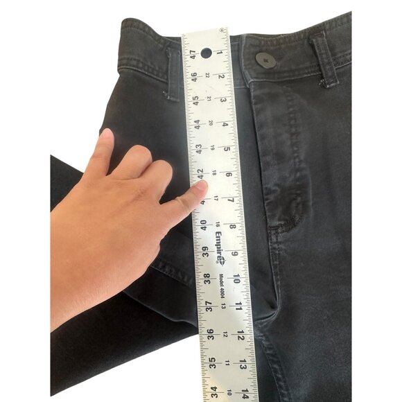 Zara Marine Jeans Womens 0 Black Wide Leg Straight High Rise Raw Hem Bohemian - Picture 6 of 16